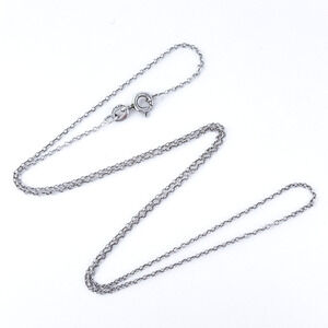 Vintage Italy Sterling Silver 925 0.6mm Cable Chain Necklace 18.5"